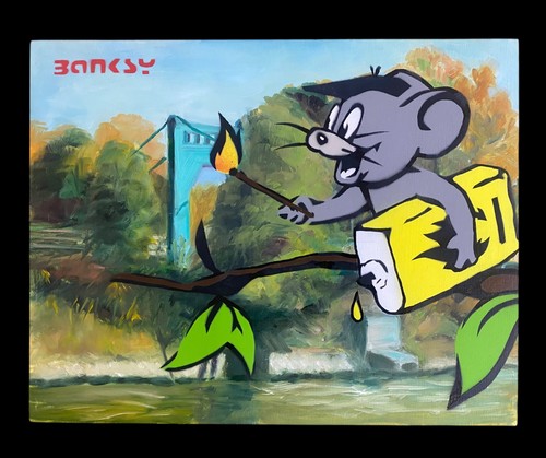 Large banksy 2015 rare stencil - 2015,