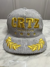 Corteiz Men's Soho Yacht Club Baseball Cap Grey Corduroy Snap Back New Without T