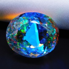 71.55 Cts Natural Mystic Topaz Oval Rainbow Color Certified Gemstone