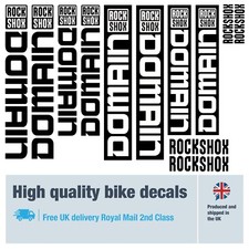 Rockshox Domain new bike decals with free bike protection (27 pack) - 20 colours