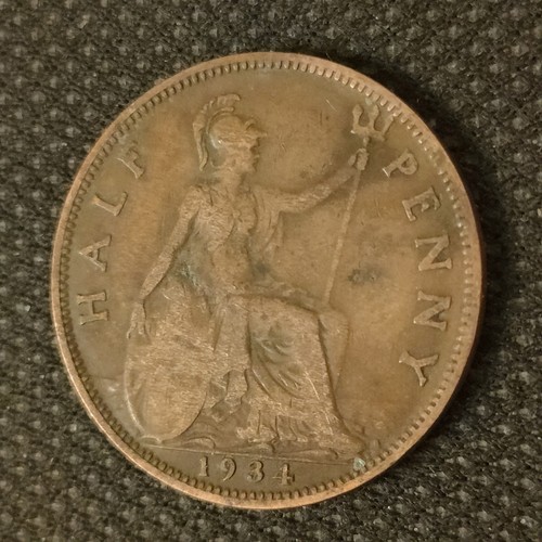 1934 great britain halfpenny - 1934,