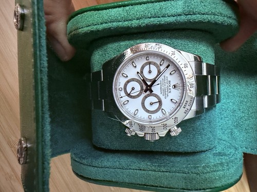 Rolex white dial steel - dial, daytona