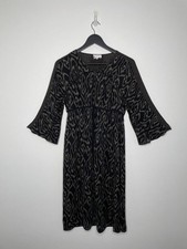 Ghost London Brown Printed Sheer Georgette Midi Dress UK 10 Hippie Boho