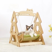 Wooden Frame Cat Dog Hammock Bed/Kitten Standing Swing Toys/Christmas Pet Gift