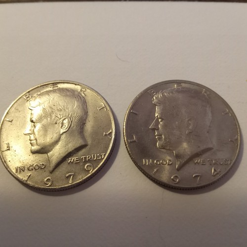 Two kennedy halfs 1974 - two,