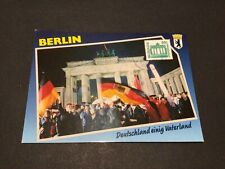 Berlin opening of Wall at Brandenburg Gate United Fatherland Postcard Ref 60617