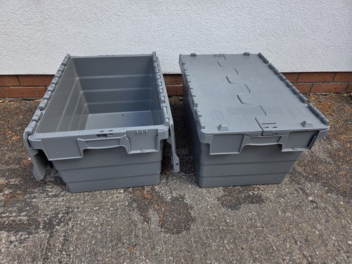 Used tote box attached lid - used,