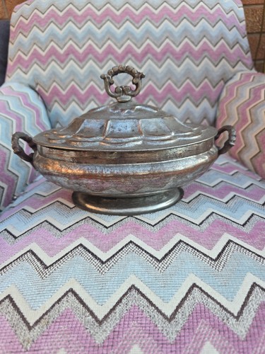 Antique lidded pewter - antique,