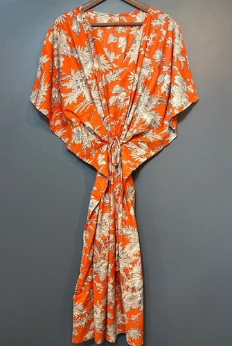 Indian cotton orange floral - indian,