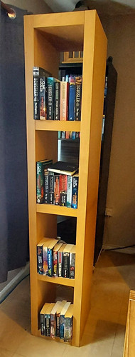 Tall narrow wooden bookcase 4 - tall,