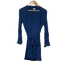 M Missoni belted knit gown cardigan, size 38, blue Women USED