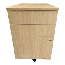 Beech 3 drawer mobile desk