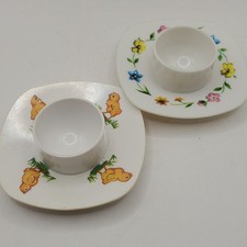 Viking Industrial Plastics Egg Cups Melamine Flowers Chicks Easter Vintage