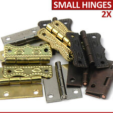 2x Small  26mm Butterfly Door Hinges Leaf Dollhouse Jewelry Drawer Box Mini Tiny