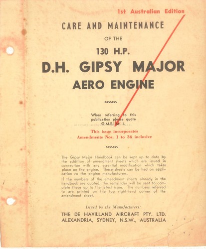 Gipsy major engine - engine, care