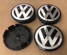 4 Pcs WHEEL CENTRE CAPS For VW Passat Golf Jetta 55mm 6N0601171  Black