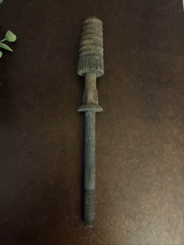 Vtg steel bolt treaded wood - steel, w/treaded