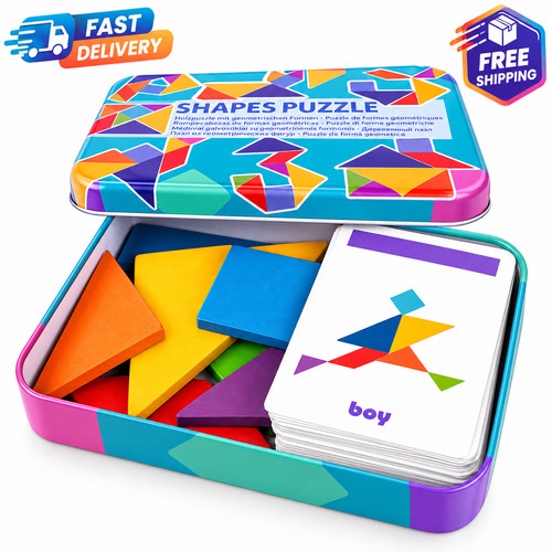 Wooden tangram puzzle - wooden,