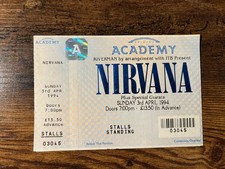 Genuine original Nirvana concert ticket - Brixton Academy 3rd April 1994