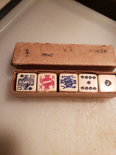 Vintage set poker dice - of,