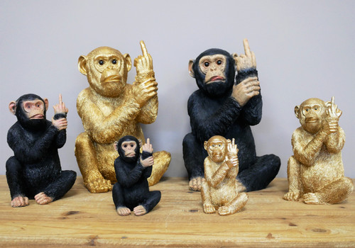 Rude monkey ornament yours - ornament, up