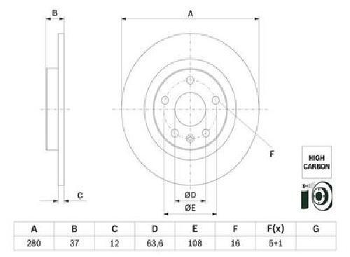 Genuine bosch brake disc 986 - 0,