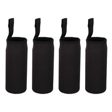 4pcs 65x180mm Water Bottle Sleeve Insulated Bottle Bag Holder Carrier Black
