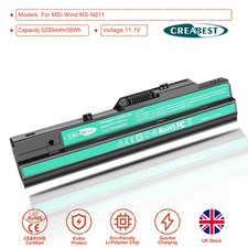 5200mAh BTY-S11 BTY-S12 Battery For MSI Wind U100X U100-002LA Advent 4211 4212