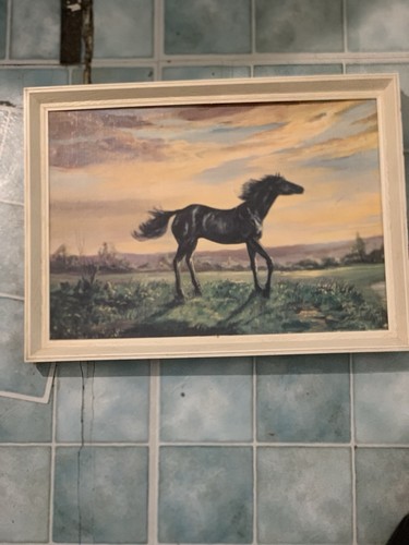 Original oil paint - paint, horses