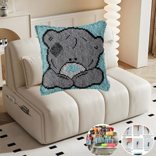Bear Latch Hook Pillow Kit Cat