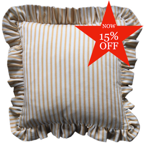 Woven ticking stripe frill - stripe,