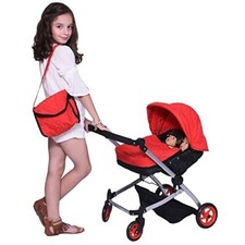 The New York Doll Collection Modern Twin Doll Baby Boo Stroller, Free Diaper Bag