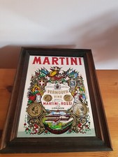 Martini & Rossi LTD London Vintage Advertising Mirror, Italian Liquor Sign