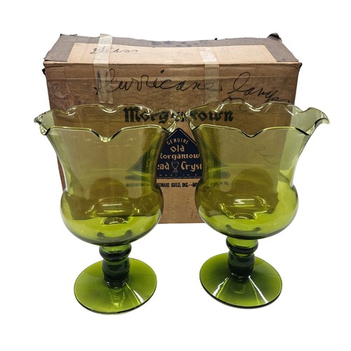 Vintage morgantown green glass - morgantown,