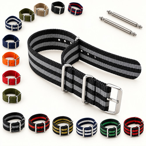 Ribbed nylon nato watch - nato,