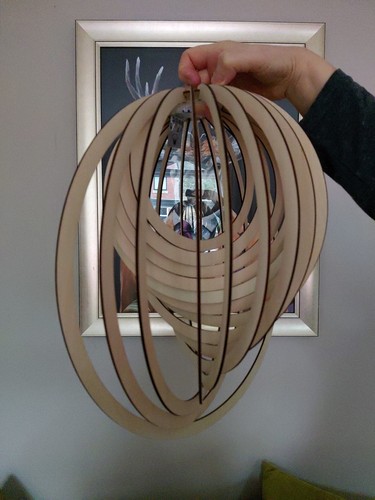 Natural wood spiral - spiral, lampshade