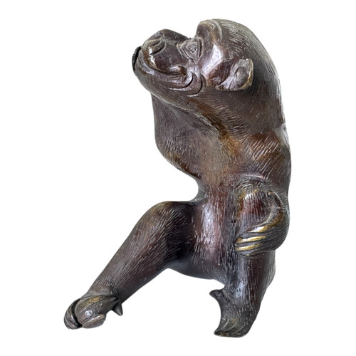 Antique chinese bronze monkey - chinese,