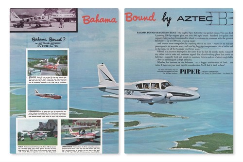 1963 piper aztec aircraft ad - piper,