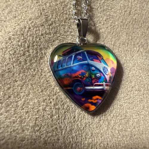Heart shaped hippie bus themed - shaped,