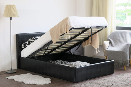 Double ottoman storage faux - ottoman,