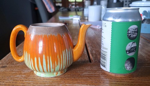 Vintage shelley teapot - vintage, orange