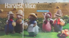 KNITTING PATTERN Alan Dart Harvest mice 5 toys 15cm tall Crabapple Charlie acorn