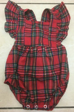 Baby Bodysuit Romper Playsuit Dolly Wear 6-12 Months NEW RRP £16.80 Red Tartan