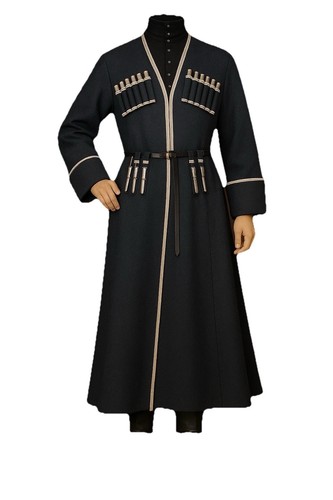 Blue wool national costume - wool,