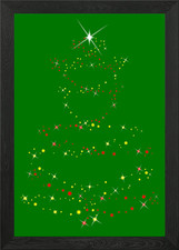 Sparkle Tree Framed Wall Art Poster Canvas Print Picture