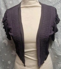 Coast Deep Purple Beaded Shrug