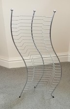 Metal Chrome Wire DVD/Videogame Storage Rack Wavy Design Holds 25 DVDs