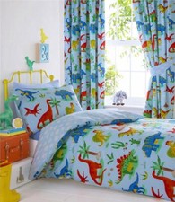 Dinosaur duvet set blue boys single bed quilt cover pillow case new bedding