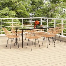 Garden Dining Set Black
