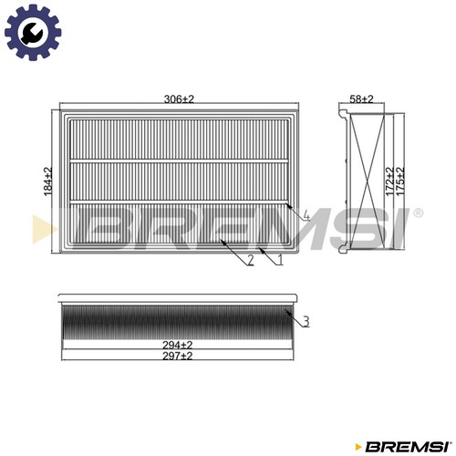 Air filter fa1662 for - air,